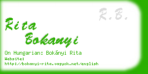 rita bokanyi business card